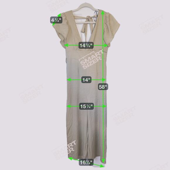 NWT Petal and Pup Orin Short Sleeve Bow Back Jumpsuit Olive Green Size 6 Boho - Picture 15 of 15